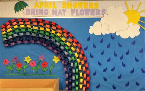 "April Showers Bring May Flowers" Classroom Bulletin Board - Made by ...