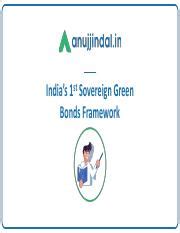 India S St Sovereign Green Bonds Framework Pdf India S St Sovereign