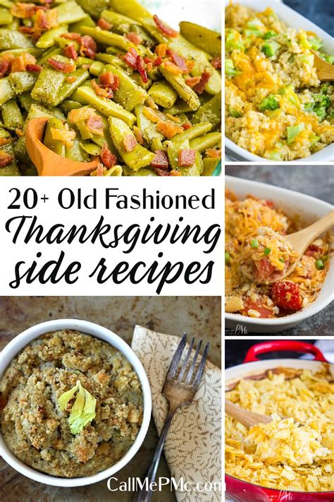 Thanksgiving Side Dishes With Text Overlay That Reads 20 Old Fashioned