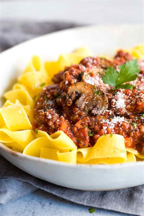 Beef Bolognese Sauce with Pappardelle Pasta | Jessica Gavin