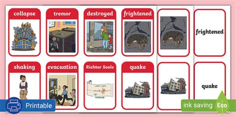 Disasters Earthquakes Word Cards Teacher Made Twinkl