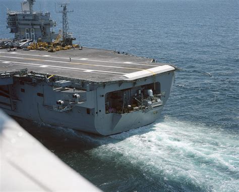 A Port View Of The Stern Of The Nuclear Powered Aircraft Carrier Uss