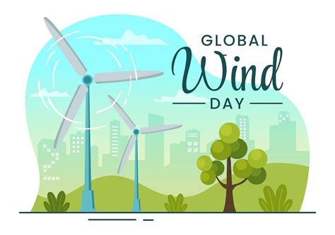 Premium Vector Global Wind Day Vector Illustration On June 15 With