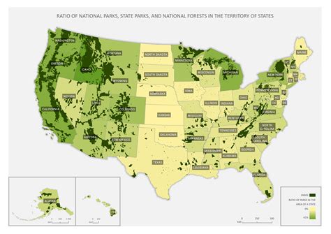 [OC] States rated the by share of parks in their territory