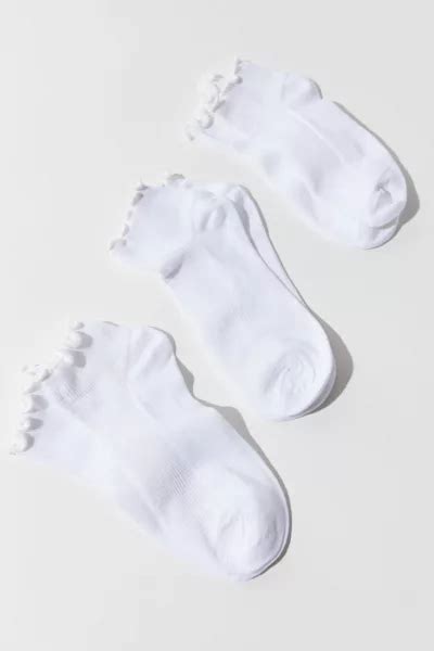 Ruffle Ankle Sock 3 Pack Urban Outfitters