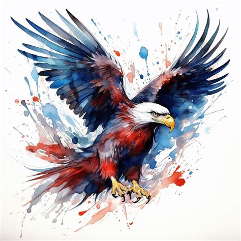 Premium AI Image | Watercolor Eagle Tattoo Design on Flat White