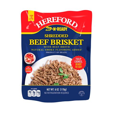 Hereford Rip N Ready Shredded Beef Brisket Smoke Flavor Shop Pantry