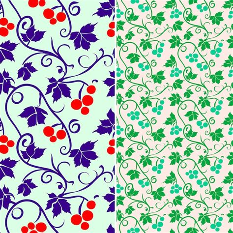 Premium Psd A Set Of Colorful Seamless Patterns With Berries And Berries