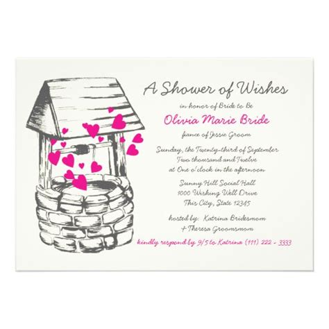 Wishing Well Bridal Shower Pink Hearts Zazzle