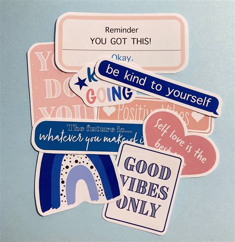 Positivity Sticker Pack Positive Stickers Positivity Quotes Etsy