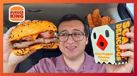 Burger King Ghost Pepper Chicken Fries Whopper Review YouTube