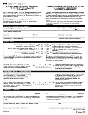 Fillable Online Cra Arc Gc Gst Hst Payable For A Charitable