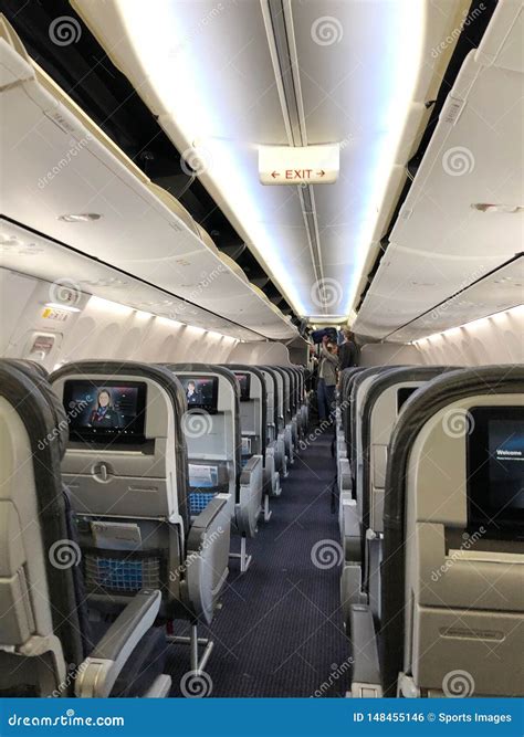 Airplane Interior editorial photo. Image of public, light - 148455146