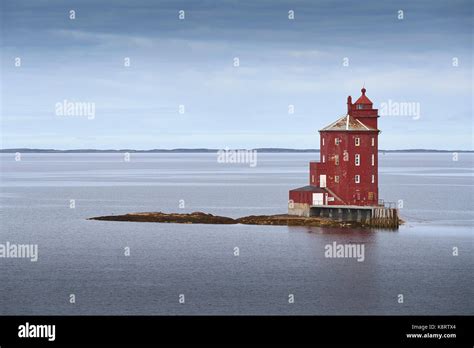 The Historic Norwegian Kjeungskjær Lighthouse On Bjugnfjorden Norway