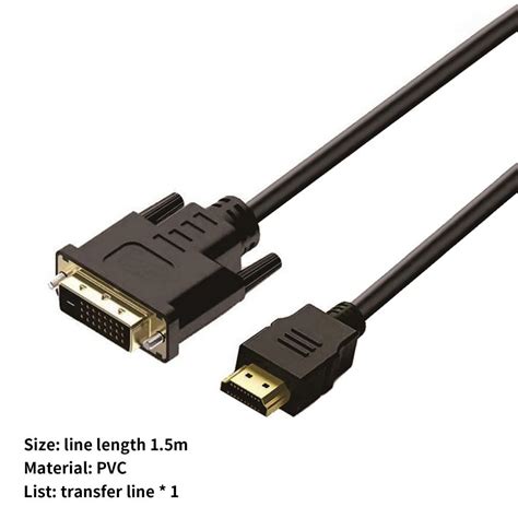 M Hdmi Compat Vel Para Dvi Cabo Plug And Play Alta Claridade Preto