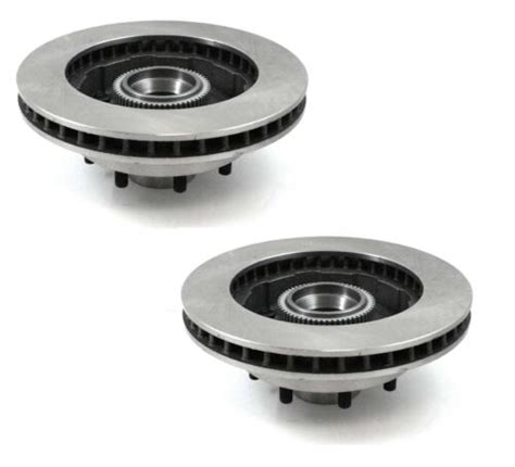 Pair Set Of 2 Front Vented Brake Rotors And Hub Assembly For Dodge Ram