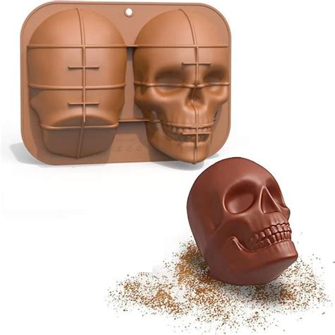 Moule Gateau Halloween Grand Moule Tête De Mort En Silicone 32 X 24 X 9