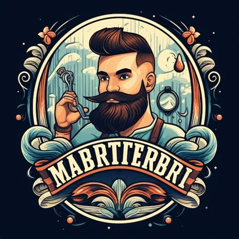 Logotipo De Desenho Animado De Barbearia Foto Premium