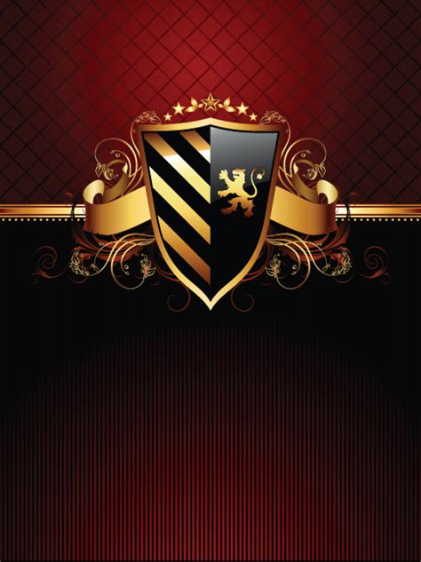 luxurious of Heraldic Shield design vector 03 free download