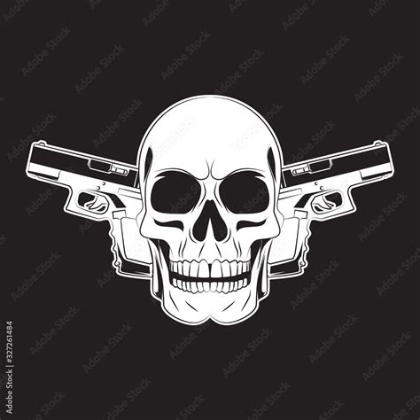 Skull And Guns Vector