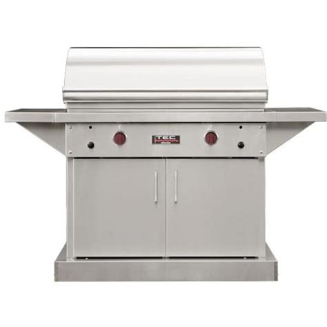 Tec Sterling Patio Fr 44 Inch Infrared Natural Gas Grill On Stainless Cabinet W Red Knobs Bbqguys