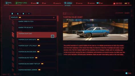 Cyberpunk 2077 Vehicles List - All Vehicles, Details