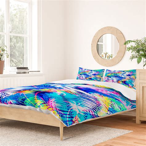 Abstract Tropical Glitches Duvet Cover Marta Barragan Camarasa