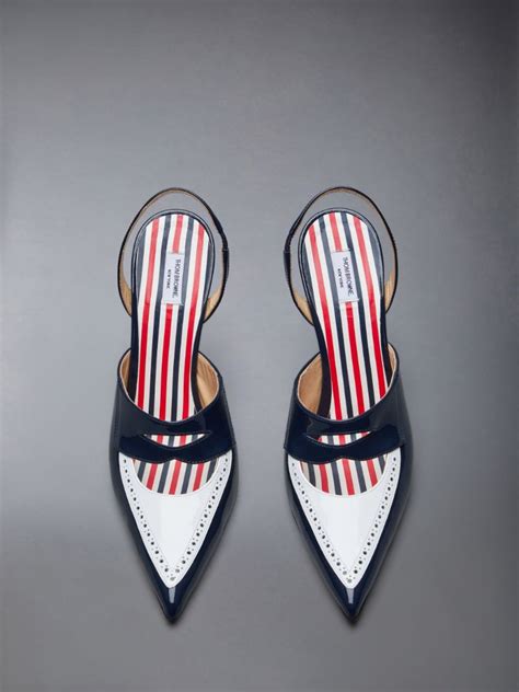 Patent Slingback Curved Heel Penny Loafer Thom Browne