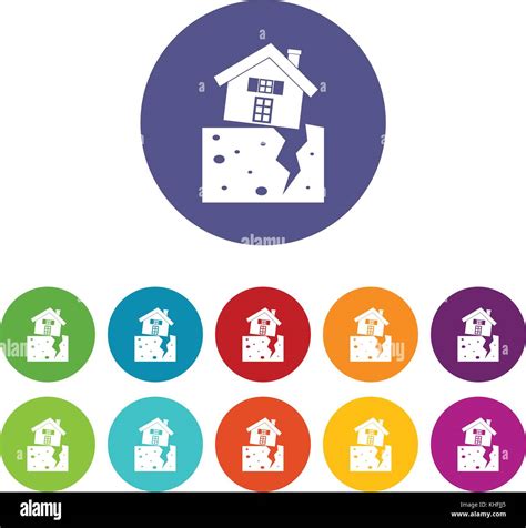 House After An Earthquake Set Icons Stock Vector Image And Art Alamy