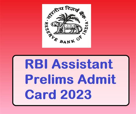 Rbi Assistant Prelims Admit Card 2023 Download Call Letter Here