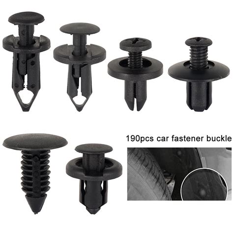 Odomy 190pcs Car Retainer Clips Plastic Fasteners Kit With Fastener Remover Auto Push Pin Rivets