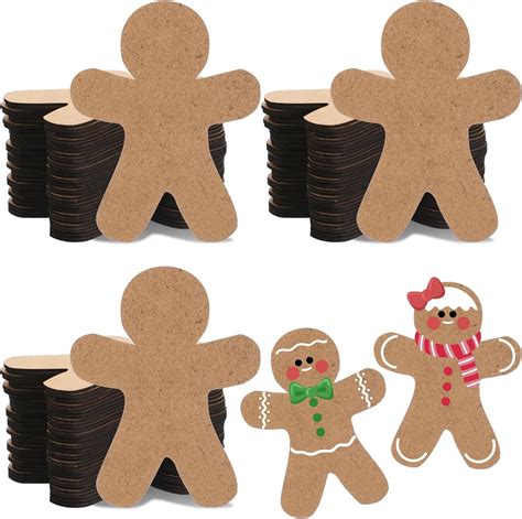 Amazon Barydat Pcs Wooden Gingerbread Man Cutouts For Crafts