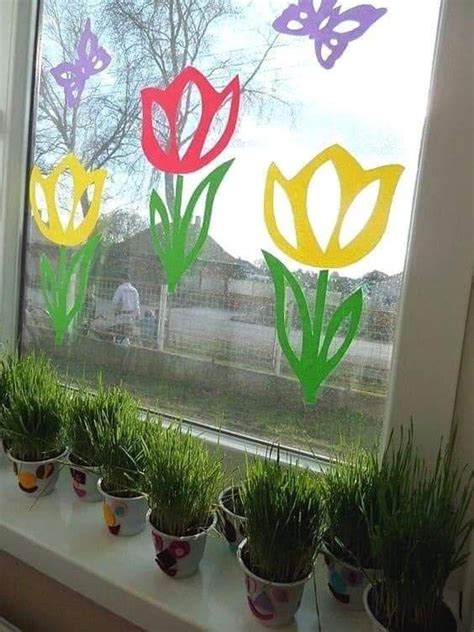 Pin von Martyna auf dekoracje Basteln frühling fenster Dekoration