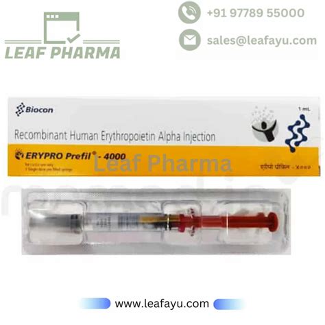 Erypro Prefil Recombinant Human Erythropoietin Alfa Injection At