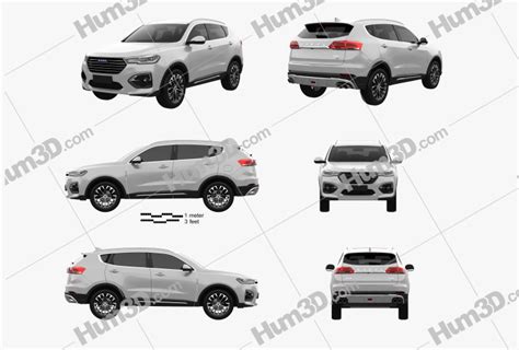 Great Wall Haval H6 2021 Blueprint Template 3dmodels