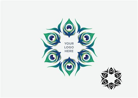 A Logo Design With A Peacock Feather In The Center 28894515 Vector Art