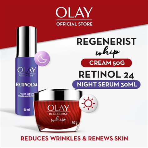 Olay Regenerist Retinol 24 Night Facial Serum 30ml Micro Sculpting Day Cream 50g Bundle Of 4