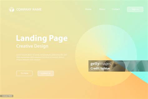 Landing Page Template Abstract Design With Orange Gradient Color Trendy