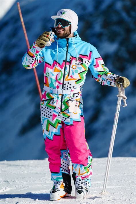 Shop The Geodisiac Mens Retro Print Ski Suit Made With 10k Waterproof