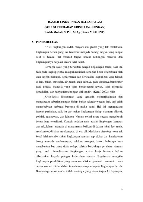 Pdf Ramah Lingkungan Dalam Islam Solusi Terhadap Krisis Lingkungan