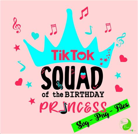 Tik Tok Princess Birthday Svg Tik Tok Mom Dad Squad Svg Tik Etsy