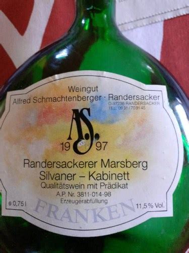 Alfred Schmachtenberger Randersackerer Marsberg Silvaner Kabinett