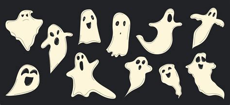 Cartoon Halloween Ghost Ghosted Spooky Spirit And Mysterious Phantoms