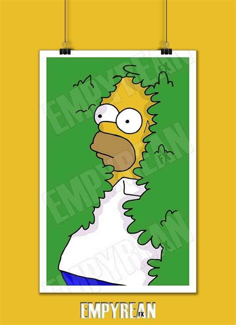 The Simpsons Homer Simpson Hiding In Bushes Poster Art Print - 11x17 in ...