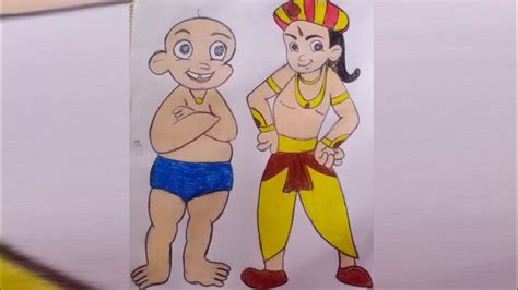 Chhota Bheem And Raju Drawing How To Draw Chhota Bheem Drawing Easy