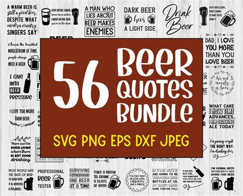 56 Beer Svg Quotes Bundle Beer Mug Funny Alcohol Sayings Drinking Craft Beer Svg Png Jpeg