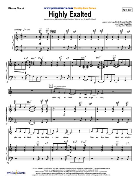 Highly Exalted Sheet Music PDF Lakewood Church PraiseCharts