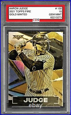 Topps Fire Gold Minted Aaron Judge Cgg Gem Mint Stamp