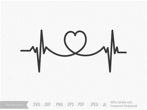 Heartbeat Svg Heart Valentines Day Heart Beat Etsy