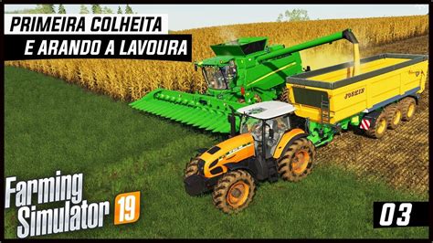 Primeira Colheita De Milho Arando O Solo Farming Simulator